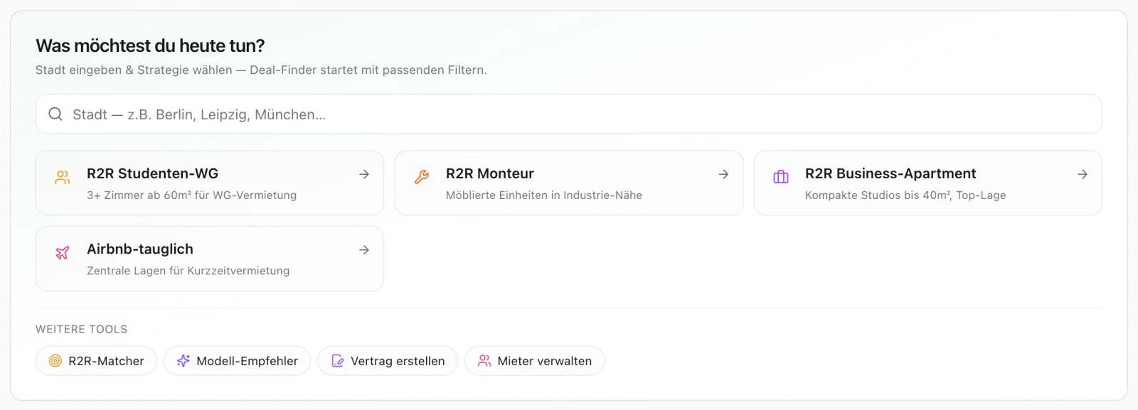KI Strategie-Matcher: WG, Monteur, Business-Apartment, AirBnB